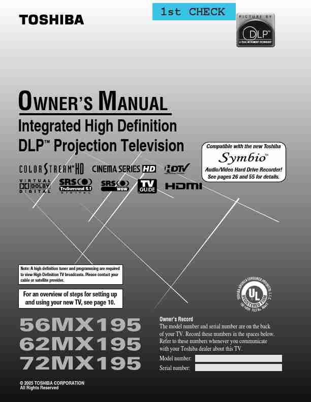 Toshiba Projection Television 56MX195-page_pdf